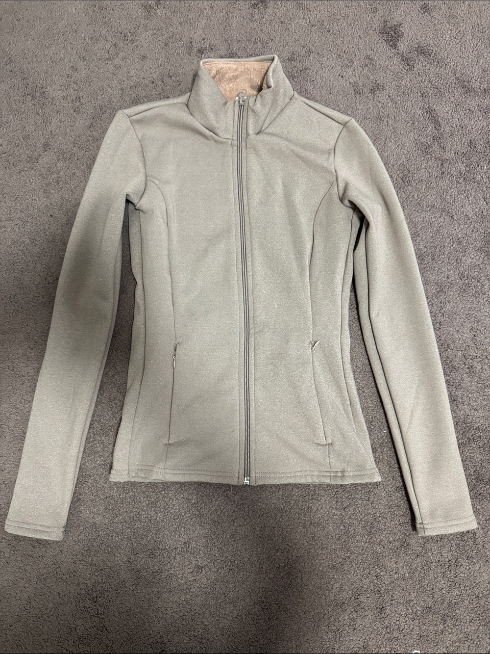 Women's Beige Full-Zip Fleece Jacket
